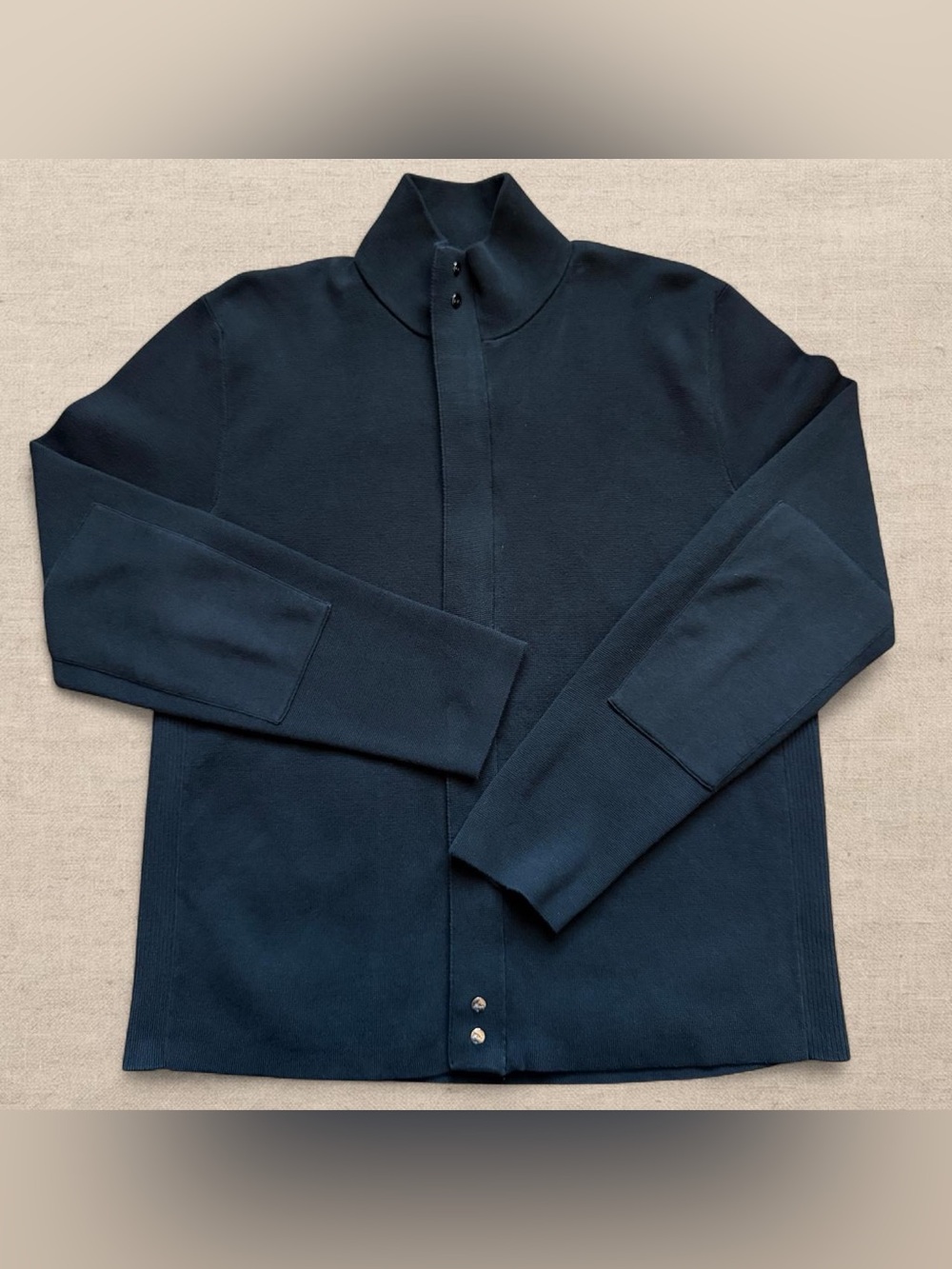 Vintage Polo Ralph Lauren Full-Zip Knit Sweater Black Elbow Patches Men's XL